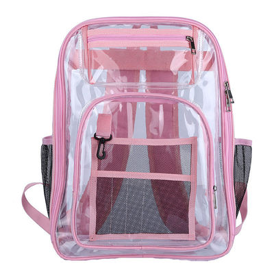 Bolsa de mochila escolar transparente de bolsillos múltiples con logotipo personalizado y función impermeable
