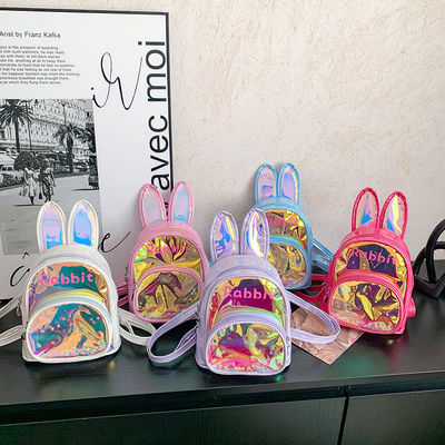 Logotipo personalizado Aceptado 3D Conejo Niños Mochila Escolar Bolso de Sequin Bolso de Niña lindo