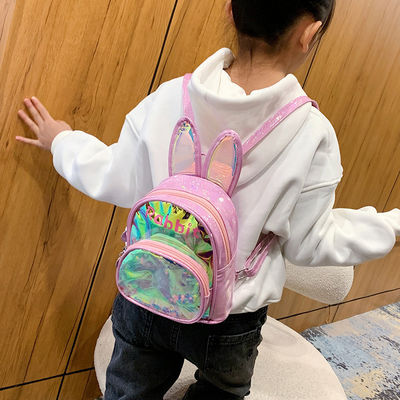 Logotipo personalizado Aceptado 3D Conejo Niños Mochila Escolar Bolso de Sequin Bolso de Niña lindo