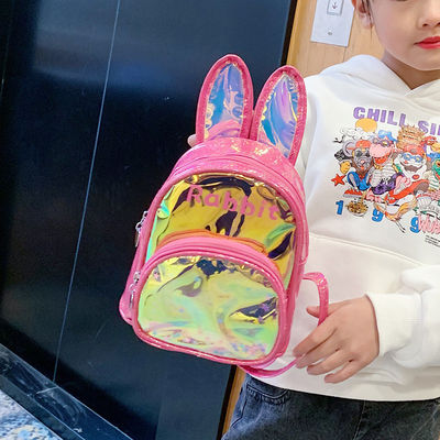 Logotipo personalizado Aceptado 3D Conejo Niños Mochila Escolar Bolso de Sequin Bolso de Niña lindo