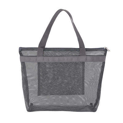 Maquillaje de malla de toque Almacenamiento de viajes Bolso de lavado de gran capacidad Bolso portátil multibolsillo de playa Bolso de natación