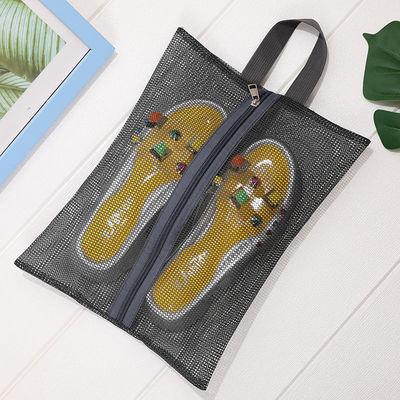 Maquillaje de malla de toque Almacenamiento de viajes Bolso de lavado de gran capacidad Bolso portátil multibolsillo de playa Bolso de natación