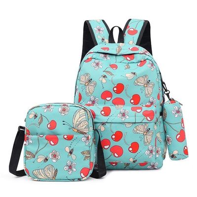 La vida escolar diaria 3 piezas Set de bolsos escolares para adolescentes Impresión linda Mujeres Mochila
