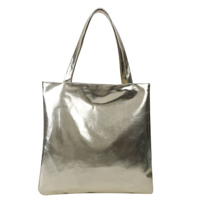 Bolso de mano suave Tote Simple de color sólido Brillante de piel de patente para el bolso de compras chica linda