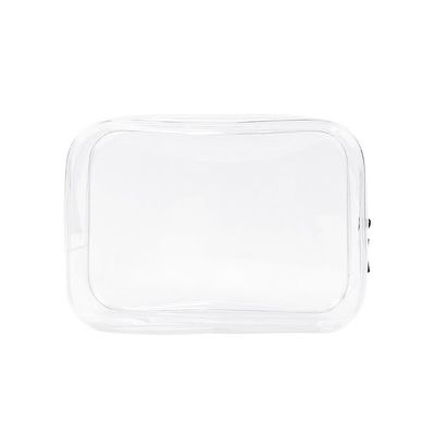 Bolsa de plástico con cremallera de ropa de baño Bolsa cosmética de tamaño personalizado Logotipo Bolsa de maquillaje clara para mujeres Estilo de moda