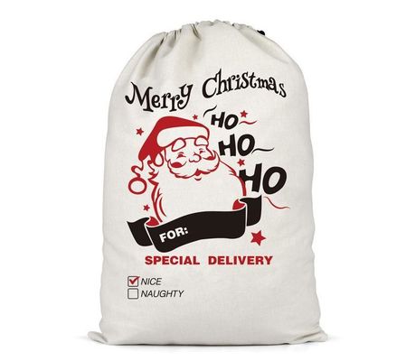 Color personalizado y logotipo personalizado aceptado Bolsas de lienzo portátiles de Navidad reutilizables