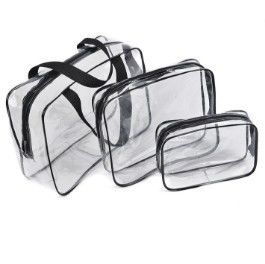 Maquillaje organizador cosmético bolsas Tote Toileteria de viaje Bolsa con bolsas transparentes