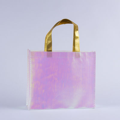 Logotipo impreso personalizado no tejido metálico brillante laminado bolso de regalo para la vida diaria
