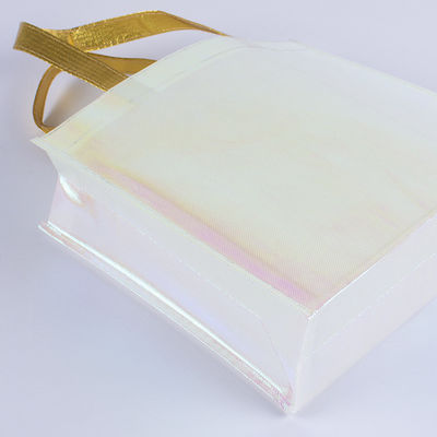 Logotipo impreso personalizado no tejido metálico brillante laminado bolso de regalo para la vida diaria