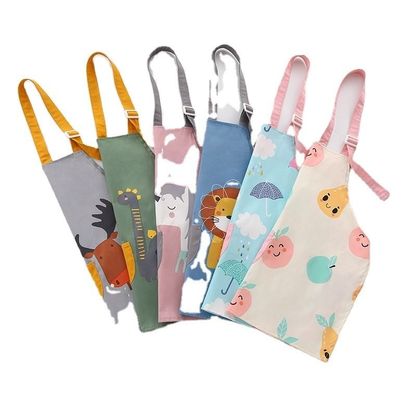 Uniforme a granel lindo impermeable en PU Niños lactantes Niños Pintando delantal con mangas