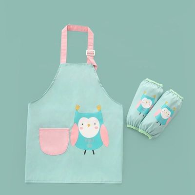 Uniforme a granel lindo impermeable en PU Niños lactantes Niños Pintando delantal con mangas