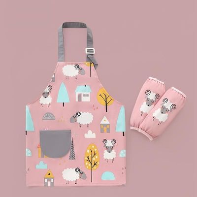 Uniforme a granel lindo impermeable en PU Niños lactantes Niños Pintando delantal con mangas