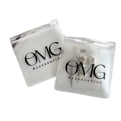Bolso de joyería con logotipo personalizado transparente de plástico ziplock para embalaje de joyas personalizado