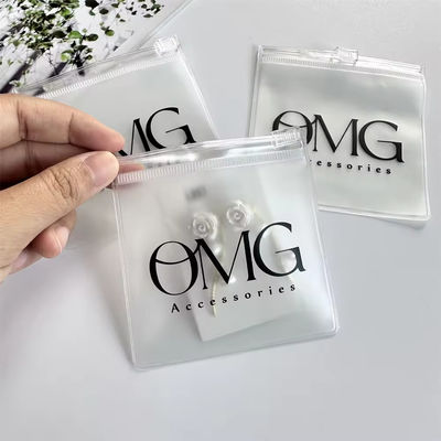 Bolso de joyería con logotipo personalizado transparente de plástico ziplock para embalaje de joyas personalizado