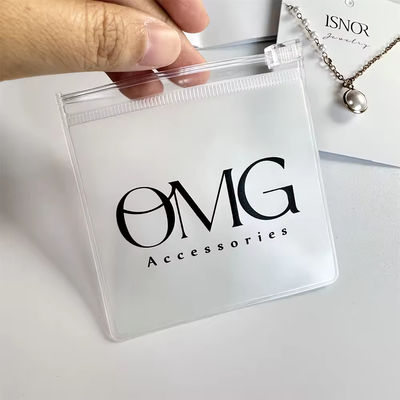 Bolso de joyería con logotipo personalizado transparente de plástico ziplock para embalaje de joyas personalizado