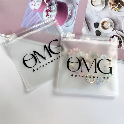Bolso de joyería con logotipo personalizado transparente de plástico ziplock para embalaje de joyas personalizado