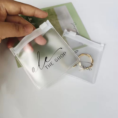 Bolso de joyería con logotipo personalizado transparente de plástico ziplock para embalaje de joyas personalizado