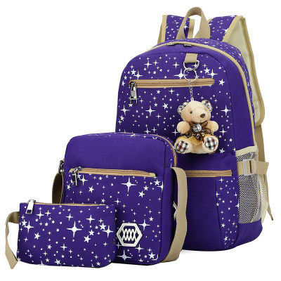Mochila escolar para niños Set de 3 para viajes de ocio con diseño resistente al agua