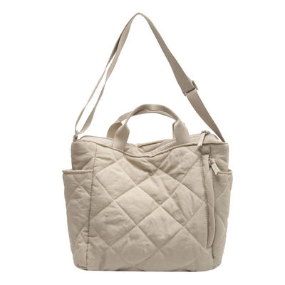 Bolso de algodón ligero con logotipo personalizado de mujer bolso hinchado bolso de colchoneta bolso de hombro único