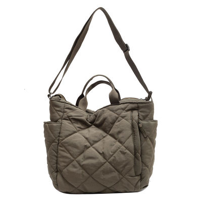 Bolso de algodón ligero con logotipo personalizado de mujer bolso hinchado bolso de colchoneta bolso de hombro único
