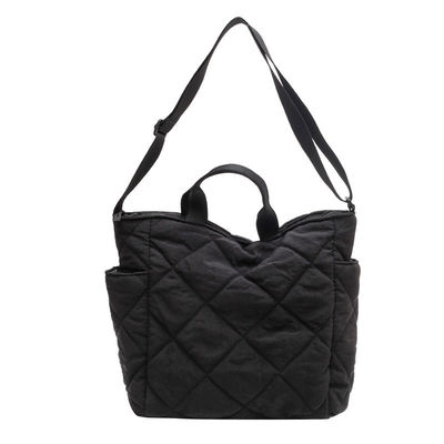 Bolso de algodón ligero con logotipo personalizado de mujer bolso hinchado bolso de colchoneta bolso de hombro único
