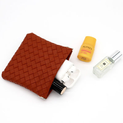 Bolso de cuero de novia de boda de la boda de las damas de honor bolso cosmético de cuero en patrón sólido