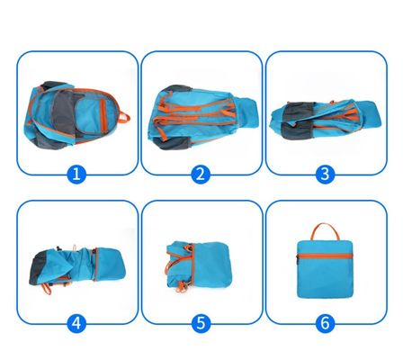 Logotipo personalizado Bolsas deportivas de gimnasio de nylon plegables Ligeras e impermeables Mochila de salida