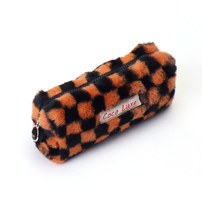 Bolso de maquillaje Gingham de gran capacidad con color personalizado y logotipo de bordado de toallas
