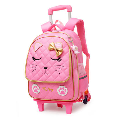 Logotipo personalizado Moda Niños Niños Cartoon Wheel Trolley Bolso escolar para preescolar