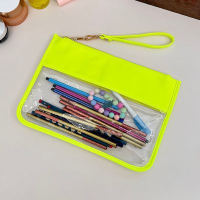Bolsa de maquillaje de color transparente personalizada para organizar artículos cosméticos y personales a granel