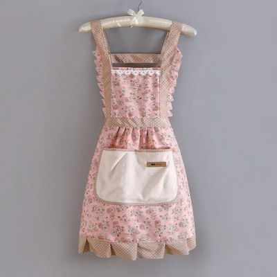 Decoración de la cocina para el hogar de Corea del Sur delanteones floral con volantes duraderos y transpirables para mujeres