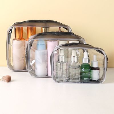 Material de PVC Cosméticos Conveniencia Maquillaje transparente Caja organizadora para viajes de mujeres