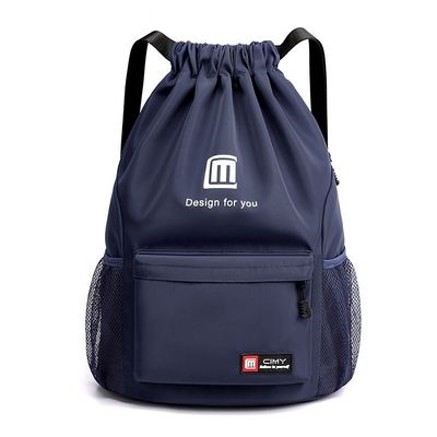 Material principal de lienzo mochila de cuerda de dibujo bolsa de gimnasio ligera para deportes logotipo de baloncesto