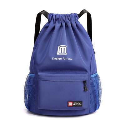 Material principal de lienzo mochila de cuerda de dibujo bolsa de gimnasio ligera para deportes logotipo de baloncesto