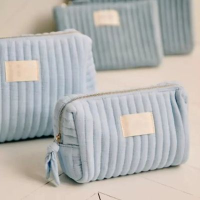 Bolso de viaje suave y cómodo de algodón Cosmético Bolso con cremallera Plush Velvet