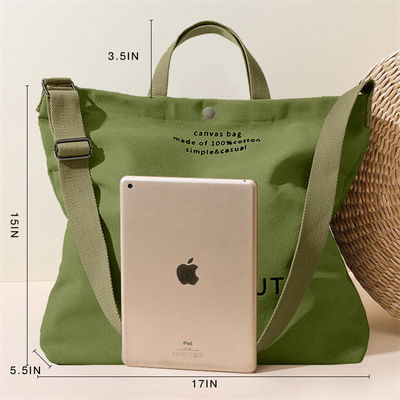 Dos mangos Bolsas de algodón reutilizables de gran capacidad Bolsas de lienzo ecológicas