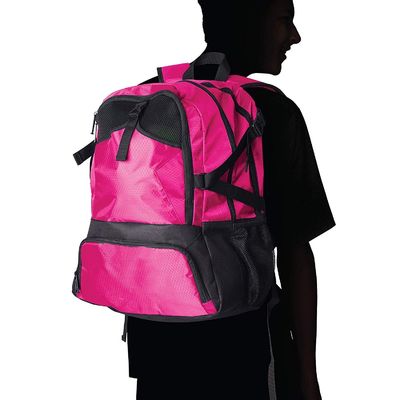 Mochila deportiva de colores brillantes de gran capacidad con logotipo personalizado y patrón de letras