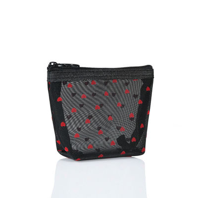 Bolsa de cosméticos Love Mesh de gran capacidad y logotipo personalizado para un acceso sin esfuerzo a los cosméticos