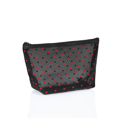 Bolsa de cosméticos Love Mesh de gran capacidad y logotipo personalizado para un acceso sin esfuerzo a los cosméticos