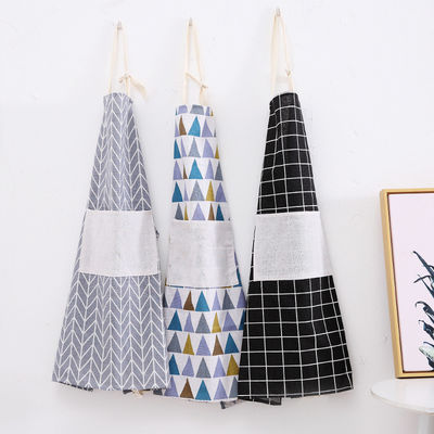Unisex delantales ajustables con el agua y el aceite Resistencia a los métodos de impresión dibujados a mano