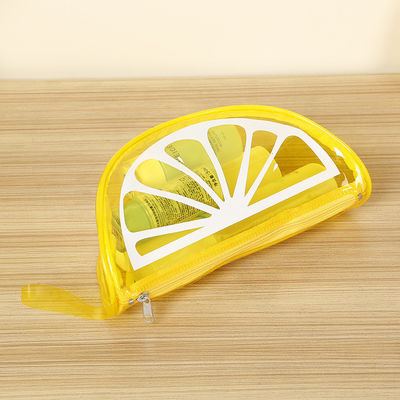 Bolsa de lavado con cremallera impermeable de gran capacidad de PVC cosmética personalizada con diseño de frutas