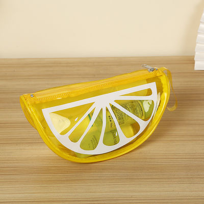 Bolsa de lavado con cremallera impermeable de gran capacidad de PVC cosmética personalizada con diseño de frutas