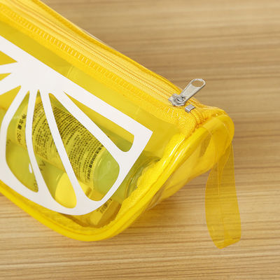 Bolsa de lavado con cremallera impermeable de gran capacidad de PVC cosmética personalizada con diseño de frutas