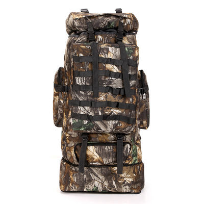 Acceptable OEM/ODM Camuflaje patrón bolso de montañismo de 100L para actividades al aire libre