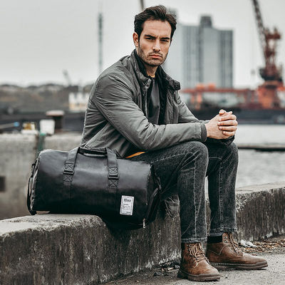 Bolso de viaje inoxidable de exterior grande con patrón sólido y cierre con cremallera