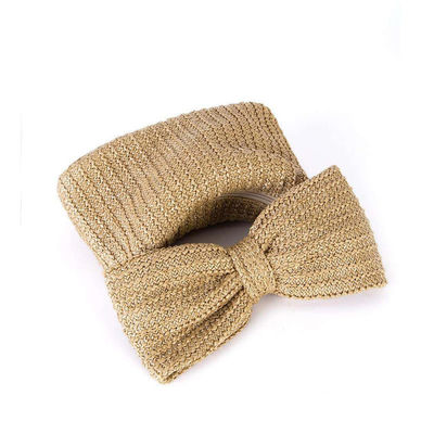 Bolso de compras personalizado Mujeres Arco de paja tejido de playa Raffia embrague Bolso de mano Casual Tote