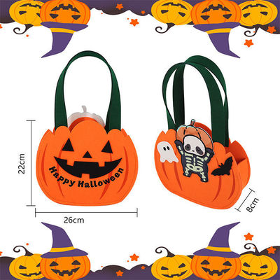 Bolsa en forma de calabaza de fieltro para recoger dulces o juguetes en la celebración de Halloween