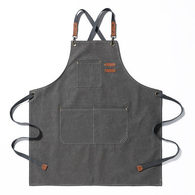 Delantal unisex para el trabajo de cocina y restaurante Logotipo personalizado Plain Black Chef Waiter delantal