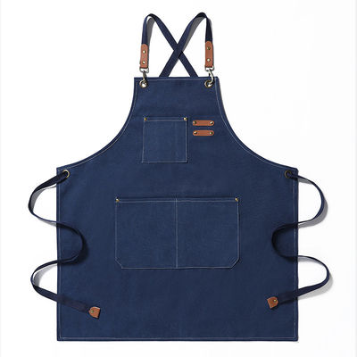 Delantal unisex para el trabajo de cocina y restaurante Logotipo personalizado Plain Black Chef Waiter delantal