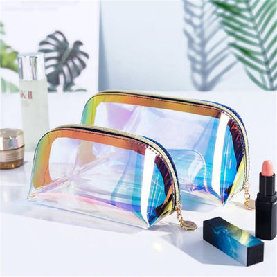 Bolso cosmético láser transparente con logotipo personalizado para la vida diaria y la comodidad de viaje